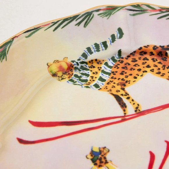 Anthropologie Inslee Fariss 12 Days Of Christmas Lords Leaping  Dessert Plate - Picture 4 of 7